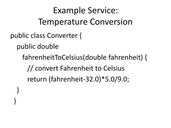 example service temperature conversion