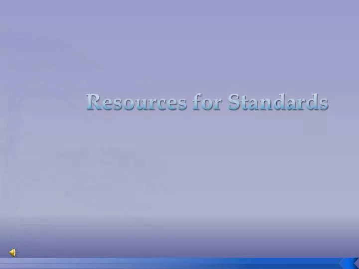 resources for standards