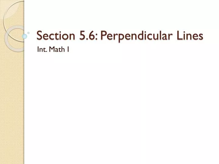 section 5 6 perpendicular lines