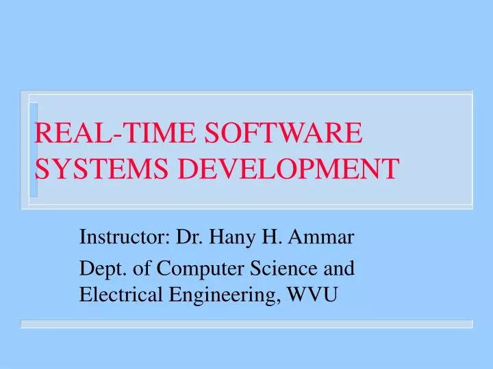 real time software systems development