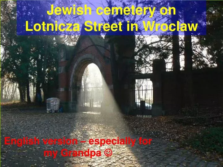 jewish cemetery on lotnicza street in wroclaw