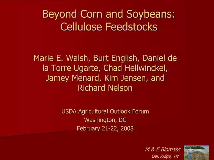 beyond corn and soybeans cellulose feedstocks