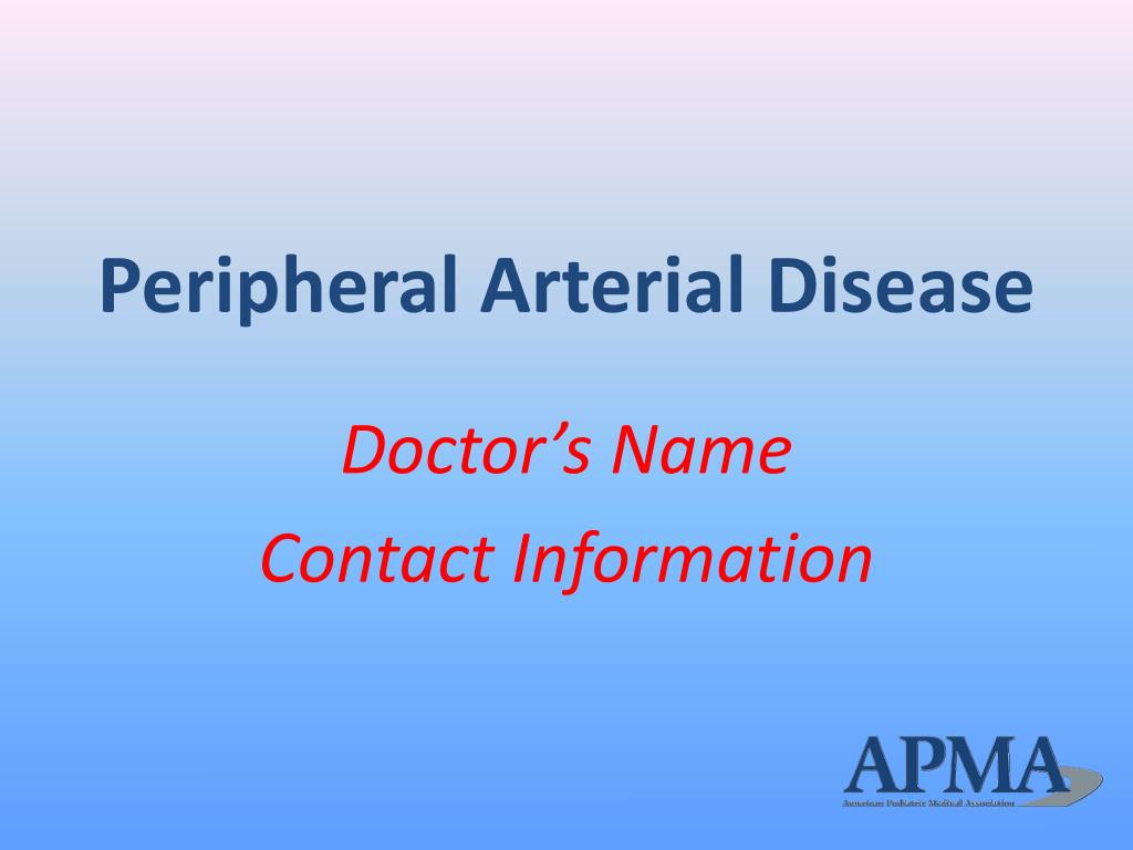 PPT - Peripheral Arterial Disease PowerPoint Presentation, free ...