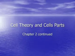 cell theory and cells parts