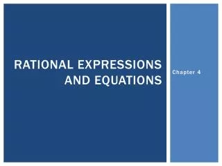 Rational expressions and equations