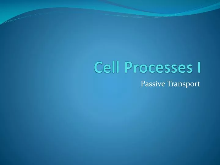 cell processes i