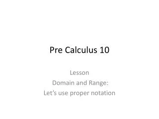 Pre Calculus 10