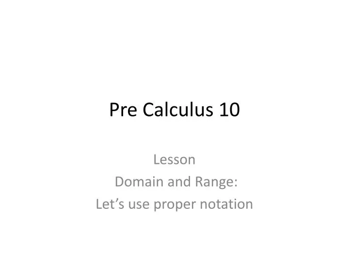 pre calculus 10