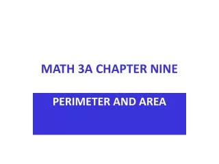 MATH 3A CHAPTER NINE