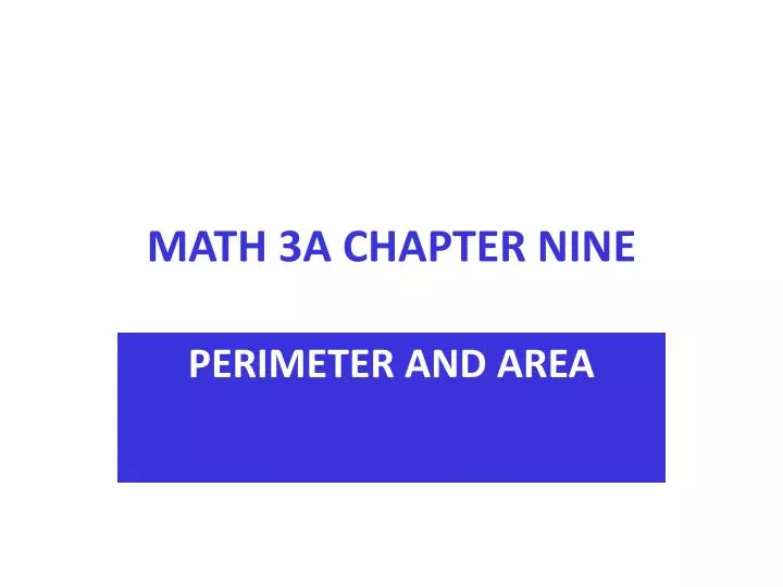 math 3a chapter nine