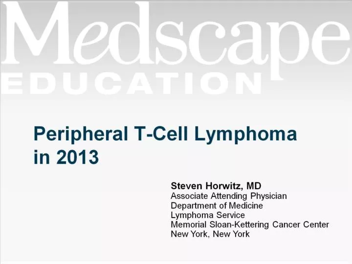 peripheral t cell lymphoma in 2013