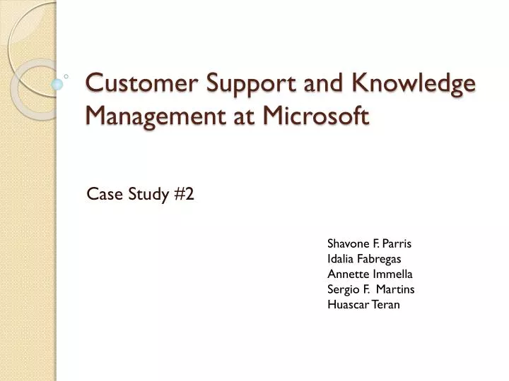 customer support and knowledge management at microsoft