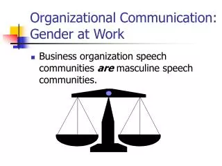 Organizational Communication: Gender at Work