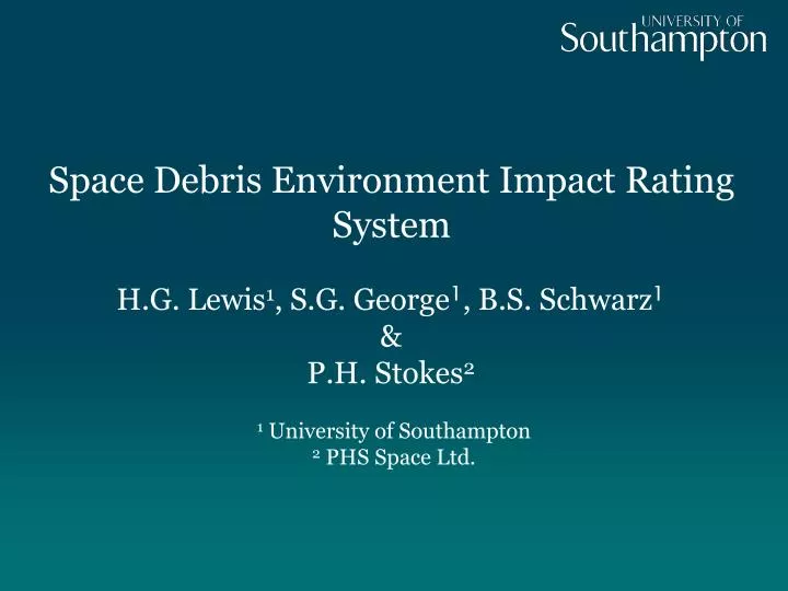 Ppt Space Debris Environment Impact Rating System Powerpoint