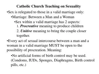 Catholic Church Teaching on Sexuality
