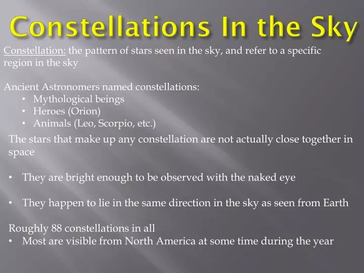 constellations in the sky