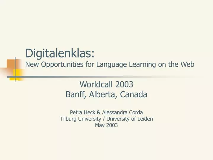 digitalenklas new opportunities for language learning on the web
