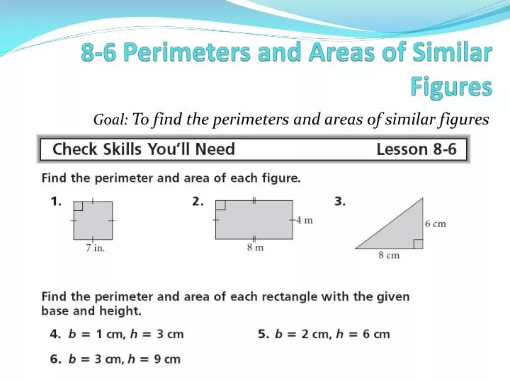 8 6 perimeters and areas of similar figures