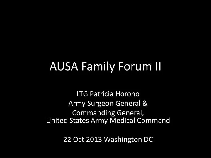 ausa family forum ii