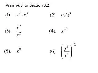 Warm-up for Section 3.2: