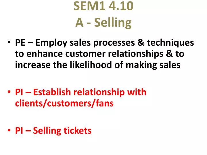 sem1 4 10 a selling