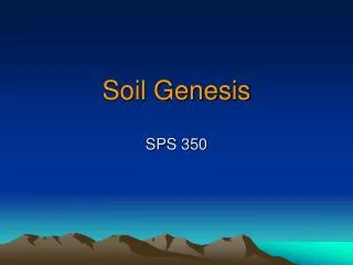 Soil Genesis