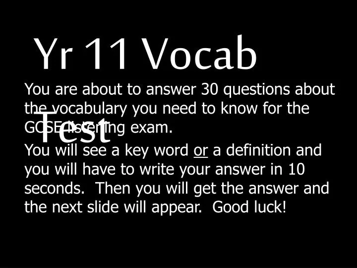 yr 11 vocab test