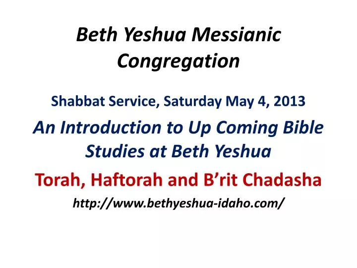 beth yeshua messianic congregation