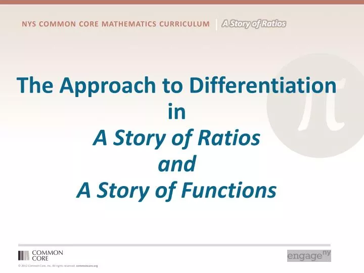 the approach to differentiation in a story of ratios and a story of functions