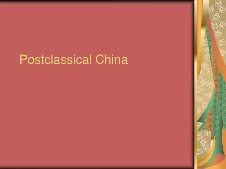 postclassical china