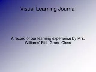 Visual Learning Journal