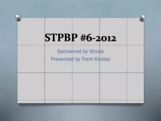 STPBP #6-2012