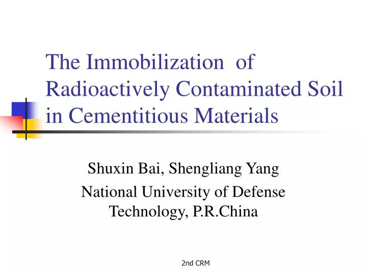 the immobilization of radioactively contaminated soil in cementitious materials