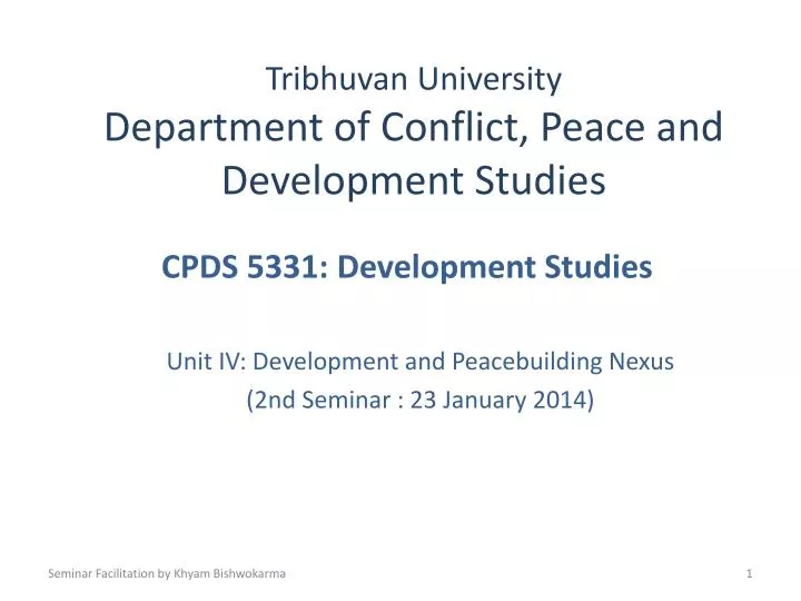 tribhuvan university department of conflict peace and development studies