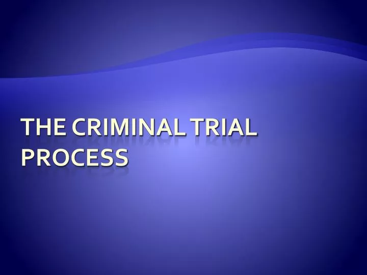 the criminal trial process