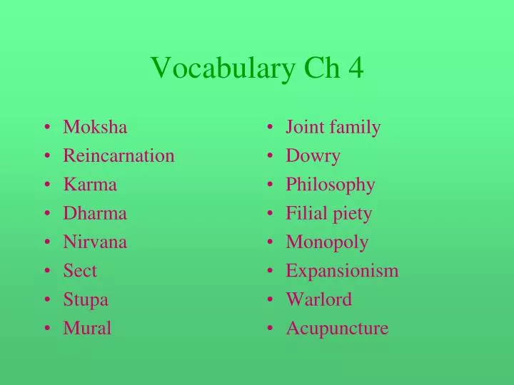 vocabulary ch 4