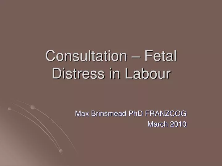 consultation fetal distress in labour