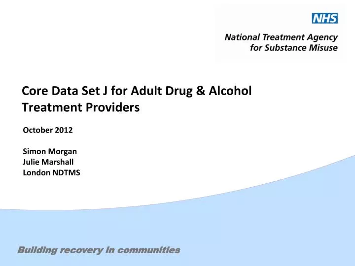 core data set j for adult drug alcohol treatment providers