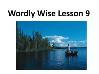 Wordly Wise Lesson 9