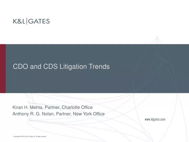 cdo and cds litigation trends