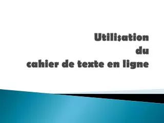 utilisation du cahier de texte en ligne