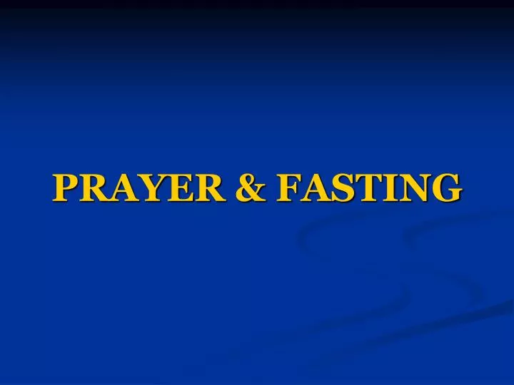 prayer fasting