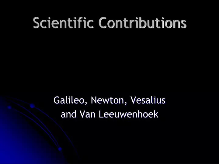 scientific contributions