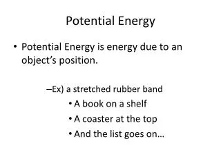 Potential Energy