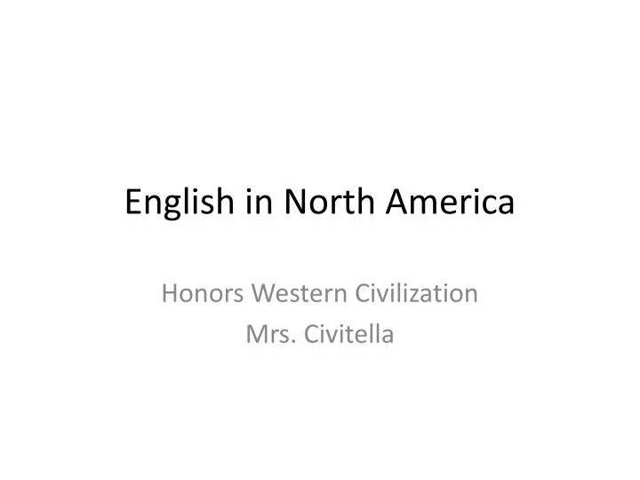 english in north america