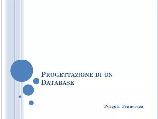 progettazione di un database