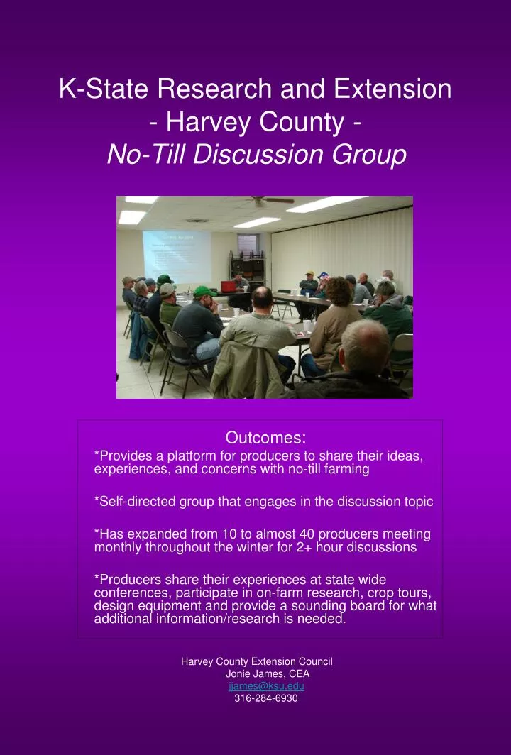 k state research and extension harvey county no till discussion group