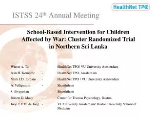 ISTSS 24 th Annual Meeting