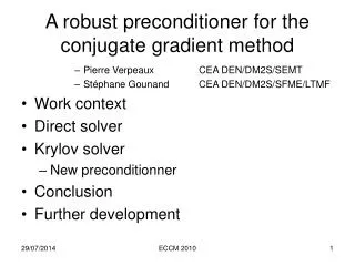 A robust preconditioner for the conjugate gradient method