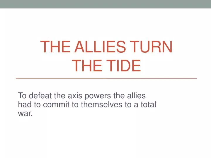 the allies turn the tide